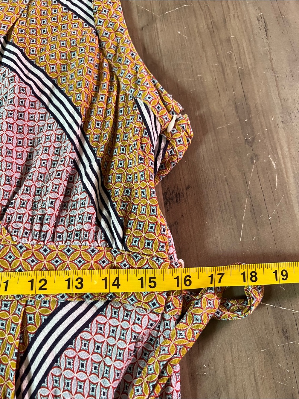 Anthropologie Maeve Carla Wrap Dress Size 14 Petite Midi Viscose Lightweight - Picture 14 of 16